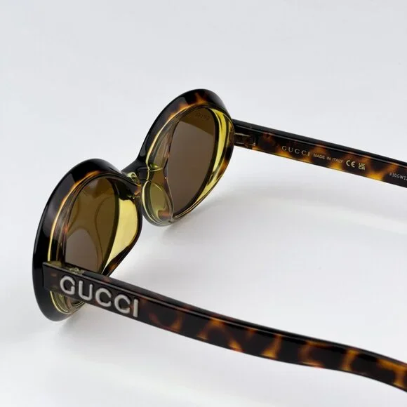 Gucci GG1722SA 002 BRAND NEW Sunglasses Spotted Havana Nicotine Brown Unisex